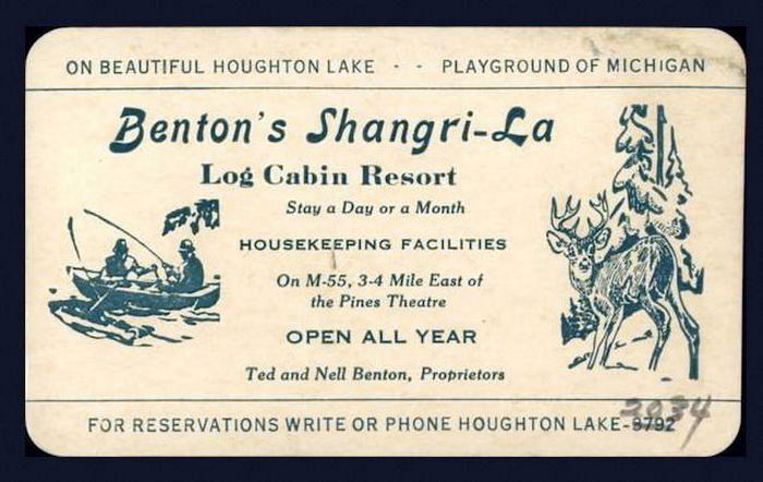 Hoyers Resort (Fords Modern Cabins, Shangri-La Log Cabin Resort, Bentons) - Vintage Flyer